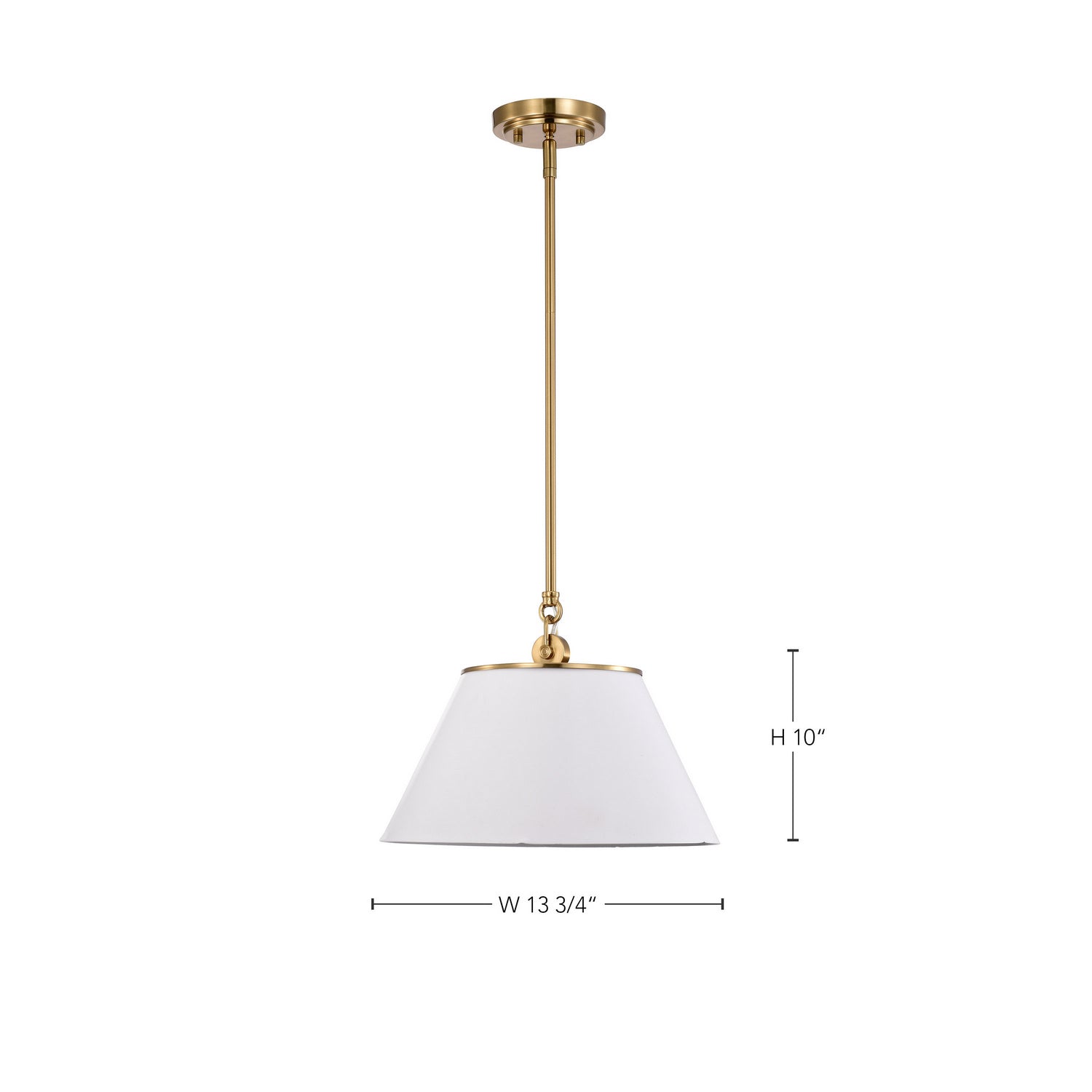 Nuvo Lighting - 60-7412 - One Light Pendant - Dover - White / Vintage Brass