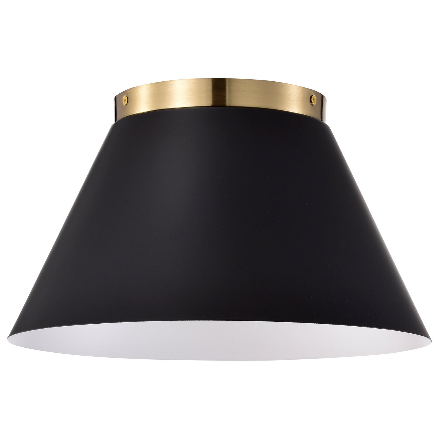 Nuvo Lighting - 60-7417 - Three Light Flush Mount - Dover - Black / Vintage Brass