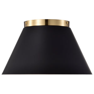 Nuvo Lighting - 60-7417 - Three Light Flush Mount - Dover - Black / Vintage Brass