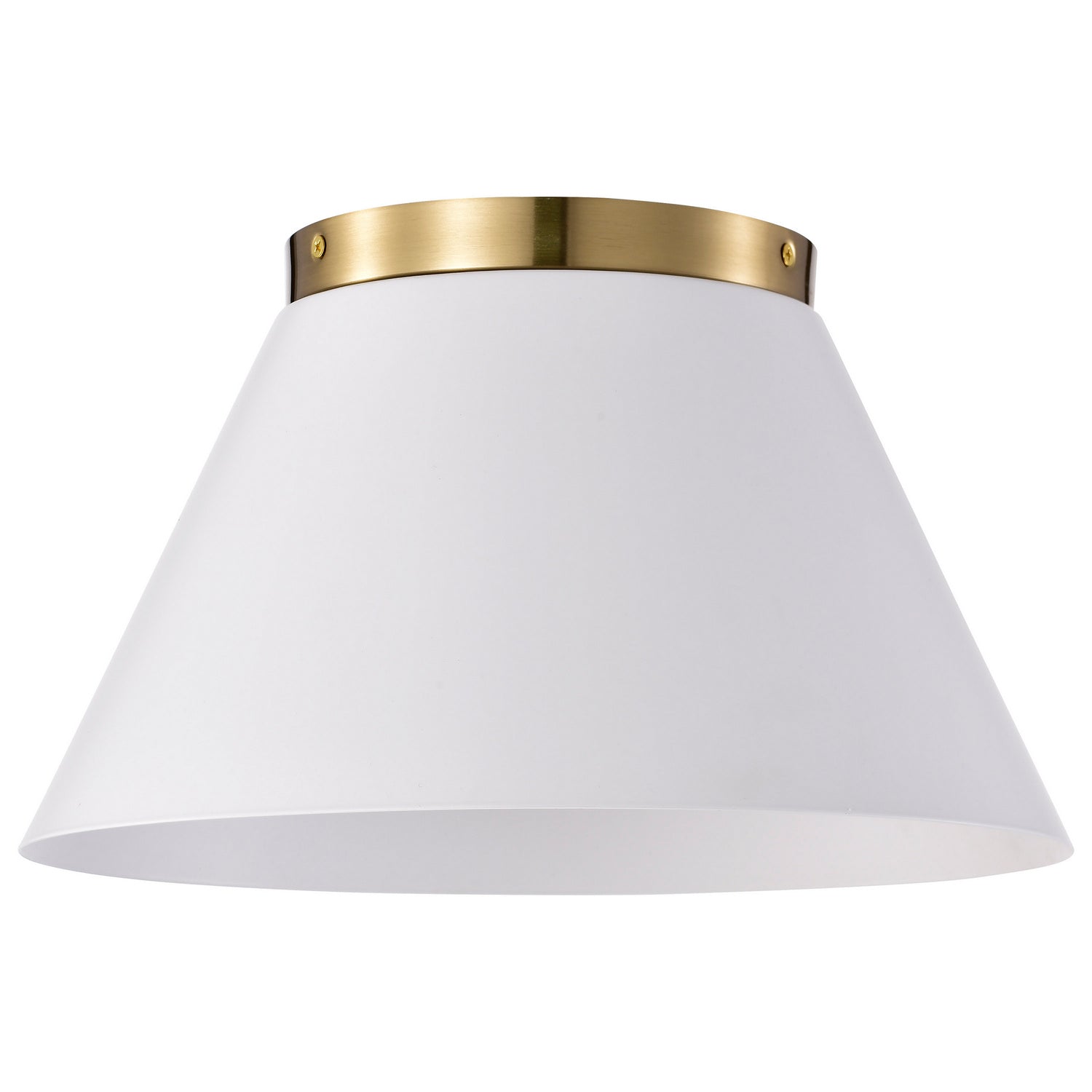 Nuvo Lighting - 60-7418 - Three Light Flush Mount - Dover - White / Vintage Brass