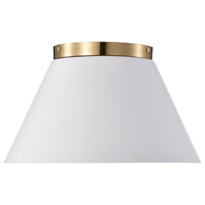 Nuvo Lighting - 60-7418 - Three Light Flush Mount - Dover - White / Vintage Brass