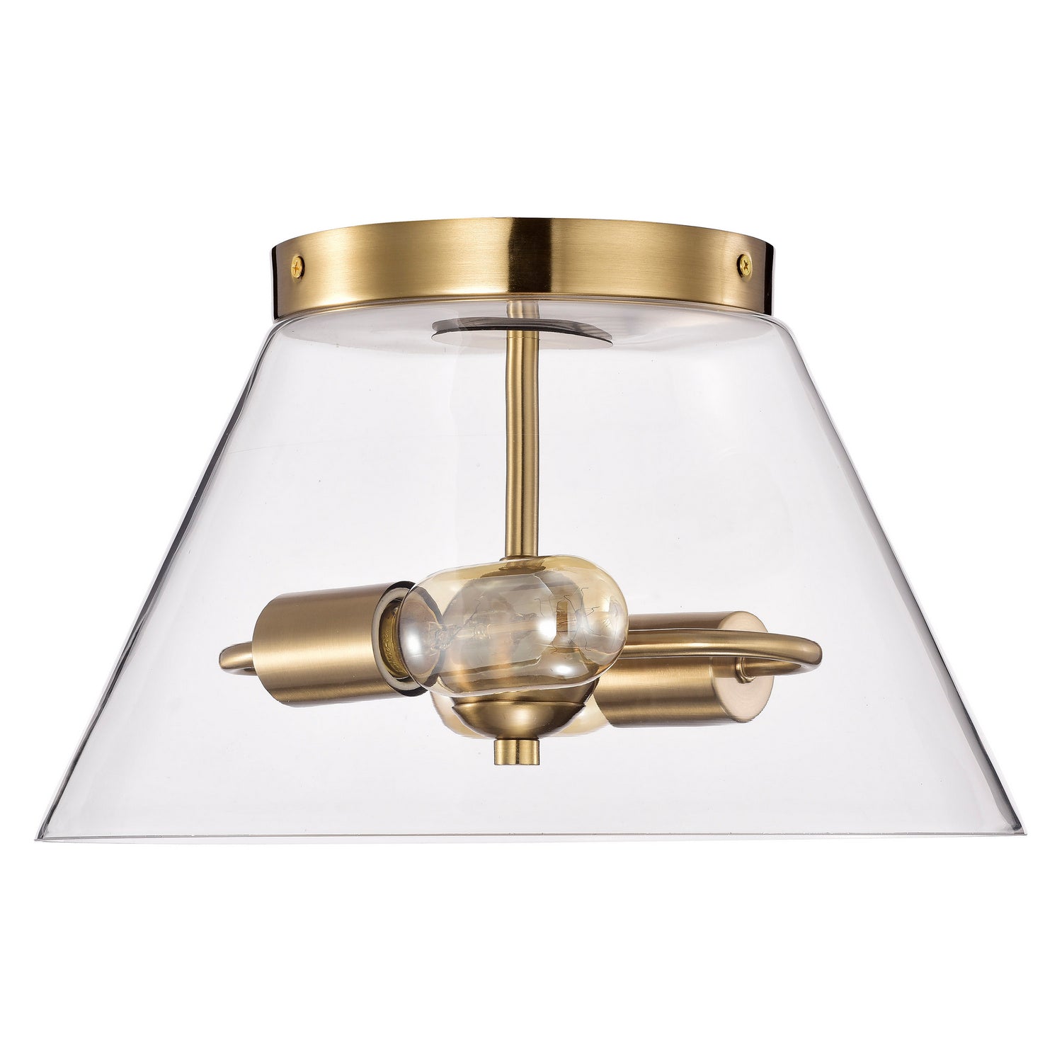 Nuvo Lighting - 60-7419 - Three Light Flush Mount - Dover - Vintage Brass