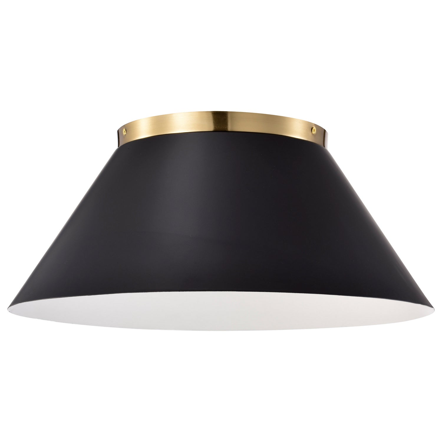 Nuvo Lighting - 60-7420 - Three Light Flush Mount - Dover - Black / Vintage Brass