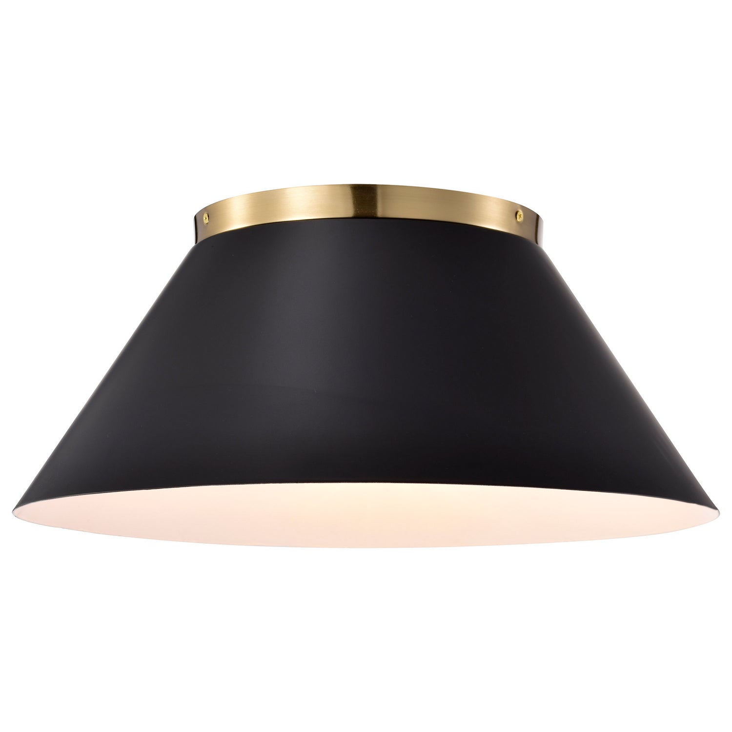 Nuvo Lighting - 60-7420 - Three Light Flush Mount - Dover - Black / Vintage Brass