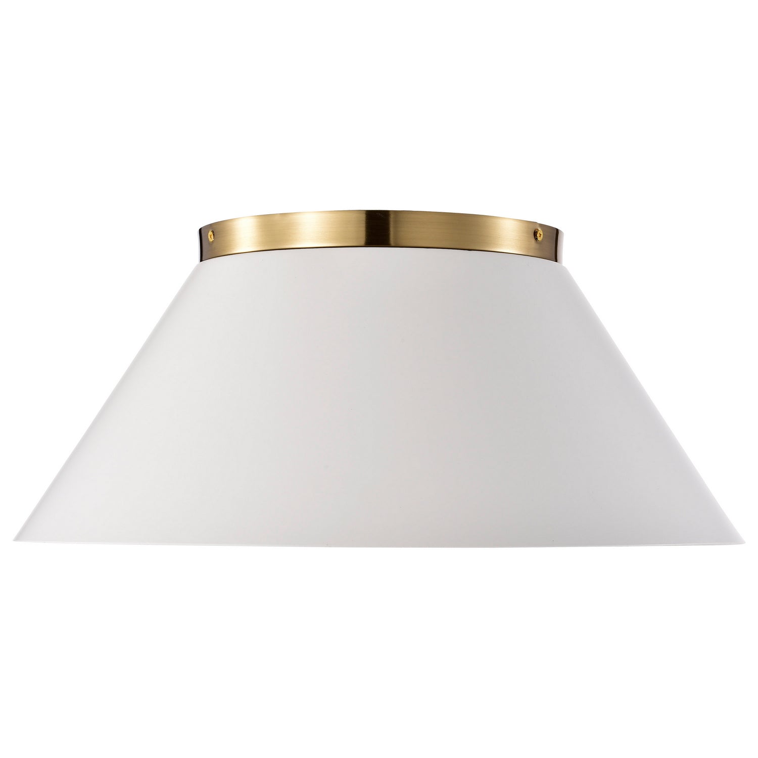 Nuvo Lighting - 60-7421 - Three Light Flush Mount - Dover - White / Vintage Brass