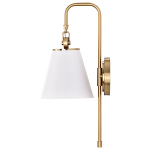 Nuvo Lighting - 60-7446 - One Light Wall Sconce - Dover - White / Vintage Brass