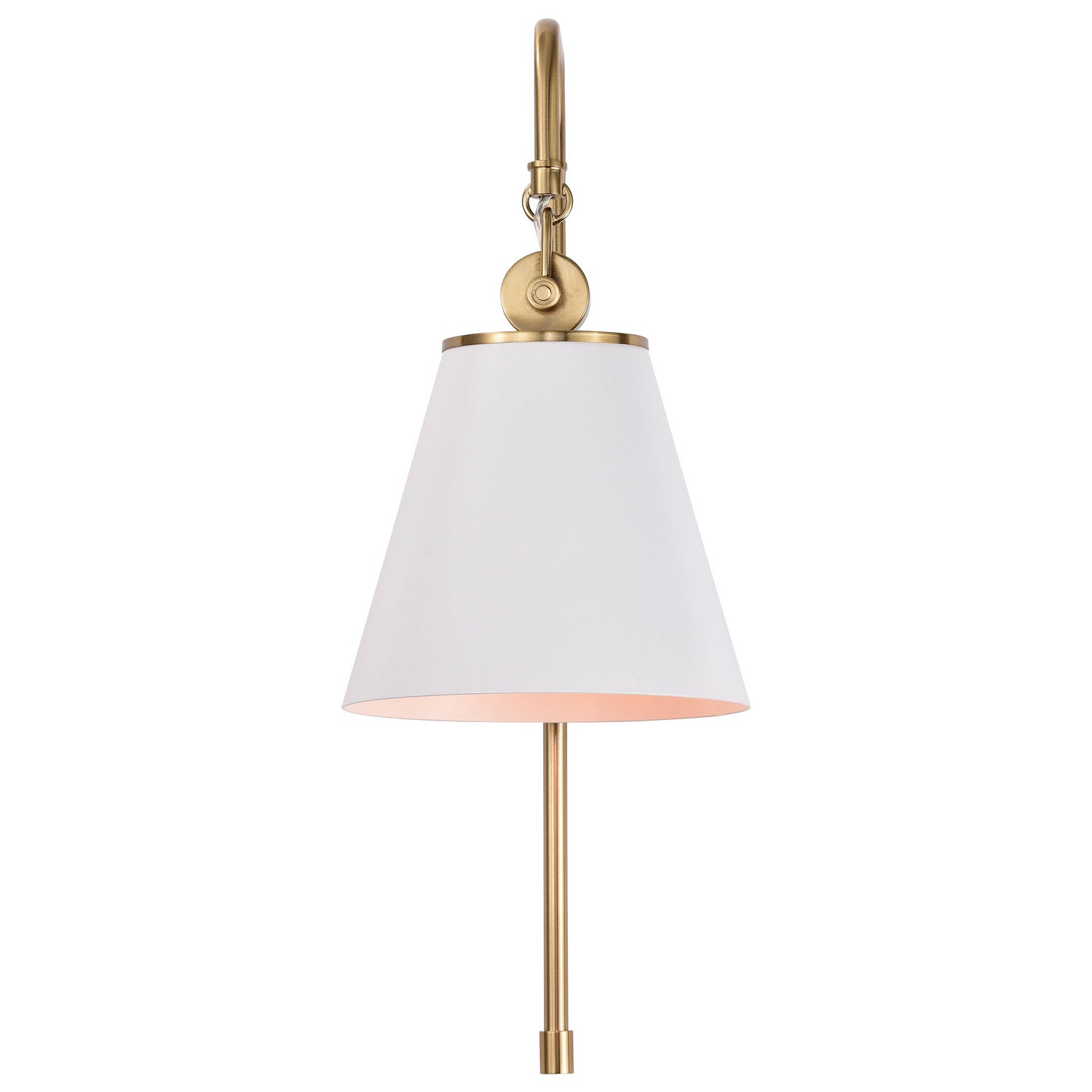 Nuvo Lighting - 60-7446 - One Light Wall Sconce - Dover - White / Vintage Brass