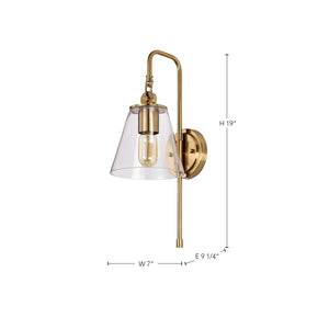 Nuvo Lighting - 60-7449 - One Light Wall Sconce - Dover - Vintage Brass