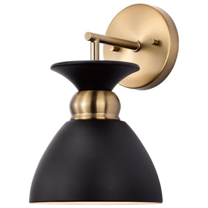 Nuvo Lighting - 60-7458 - One Light Wall Sconce - Perkins - Matte Black / Burnished Brass