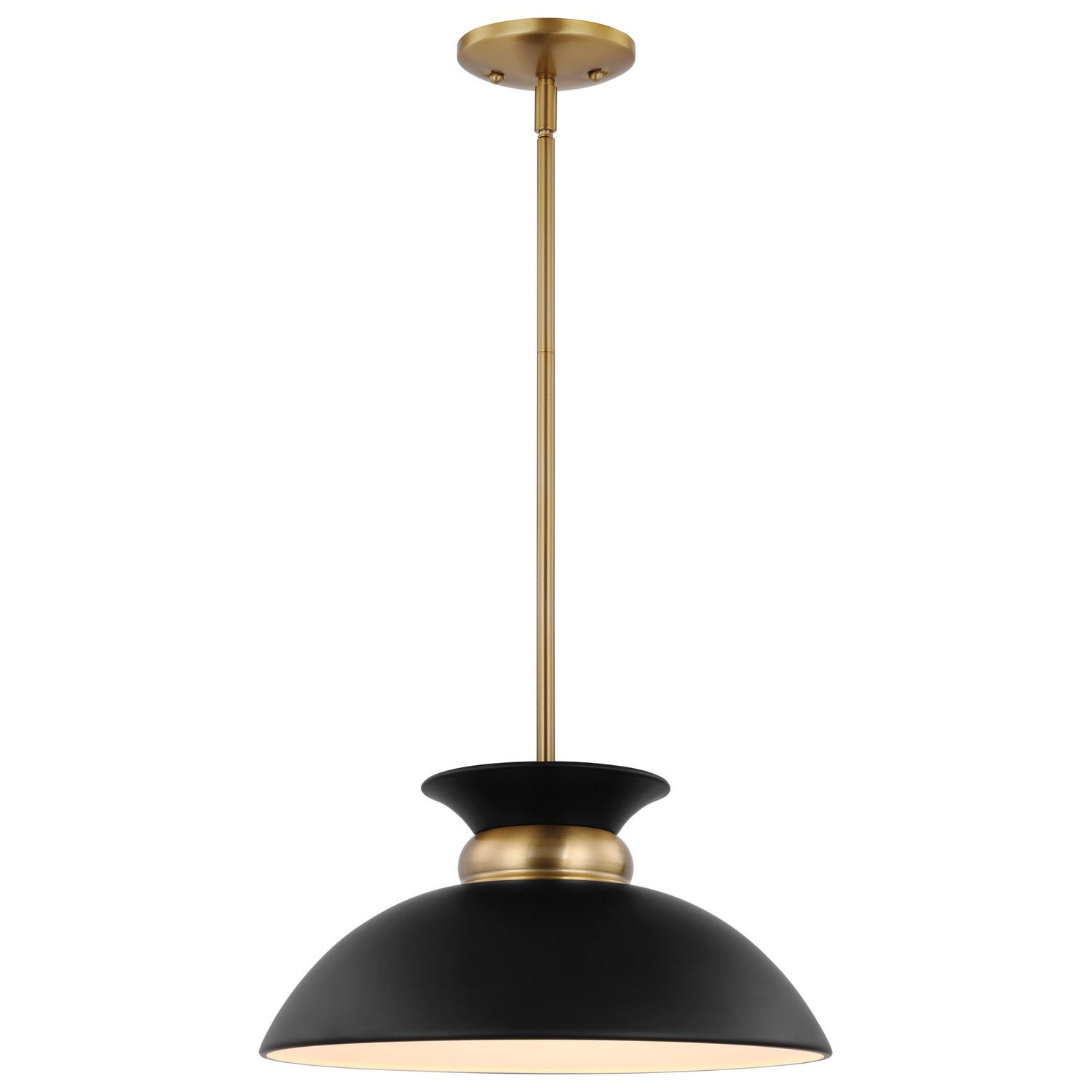 Nuvo Lighting - 60-7460 - One Light Pendant - Perkins - Matte Black / Burnished Brass