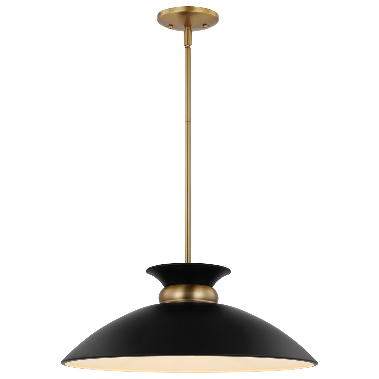 Nuvo Lighting - 60-7461 - One Light Pendant - Perkins - Matte Black / Burnished Brass