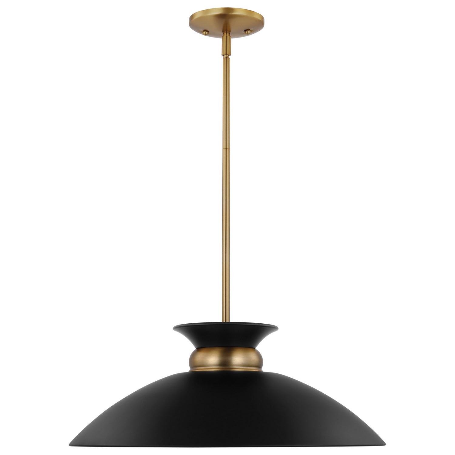 Nuvo Lighting - 60-7461 - One Light Pendant - Perkins - Matte Black / Burnished Brass