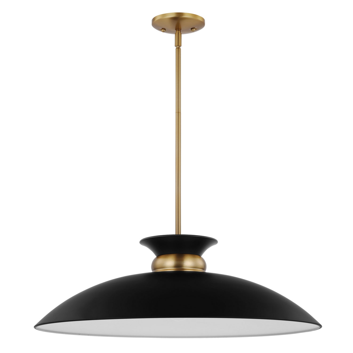 Nuvo Lighting - 60-7462 - One Light Pendant - Perkins - Matte Black / Burnished Brass