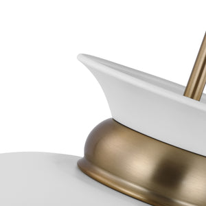 Nuvo Lighting - 60-7465 - One Light Pendant - Perkins - Matte White / Burnished Brass