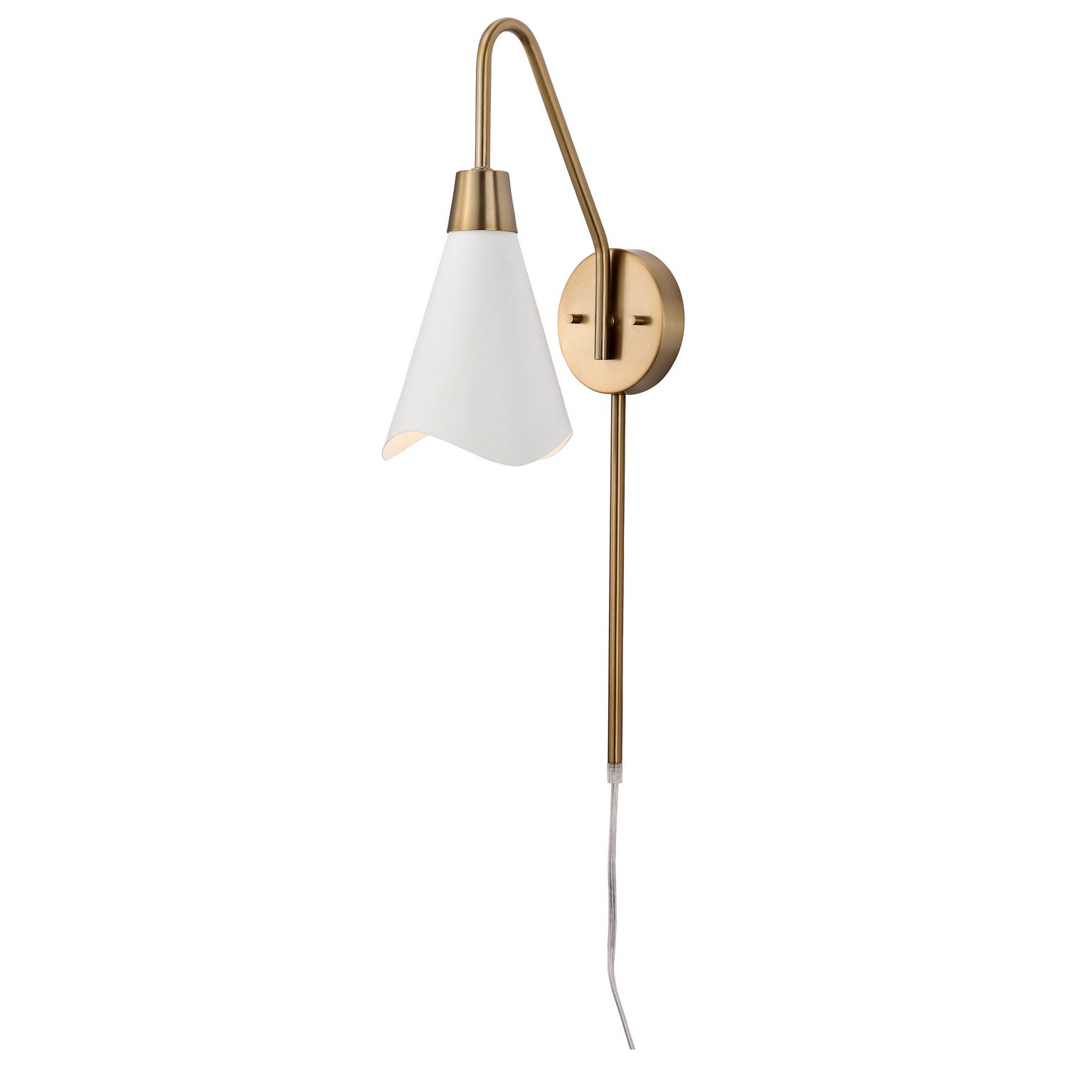 Nuvo Lighting - 60-7468 - One Light Wall Sconce - Tango - Matte White / Burnished Brass