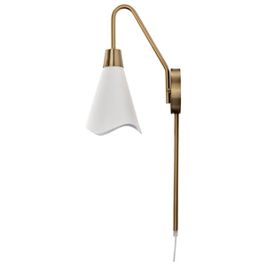 Nuvo Lighting - 60-7468 - One Light Wall Sconce - Tango - Matte White / Burnished Brass