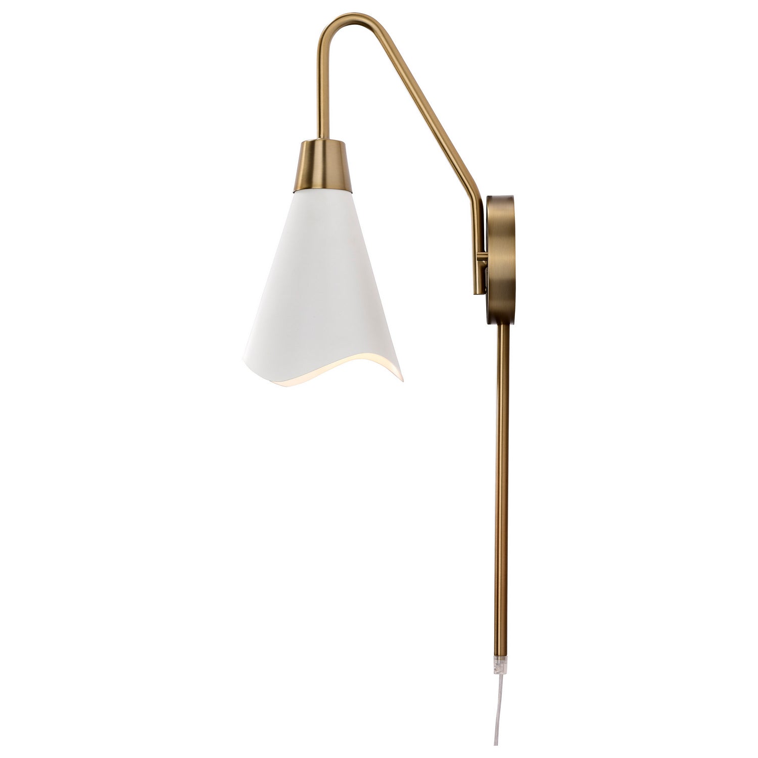 Nuvo Lighting - 60-7468 - One Light Wall Sconce - Tango - Matte White / Burnished Brass