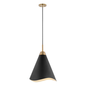 Nuvo Lighting - 60-7470 - One Light Pendant - Tango - Matte Black / Burnished Brass