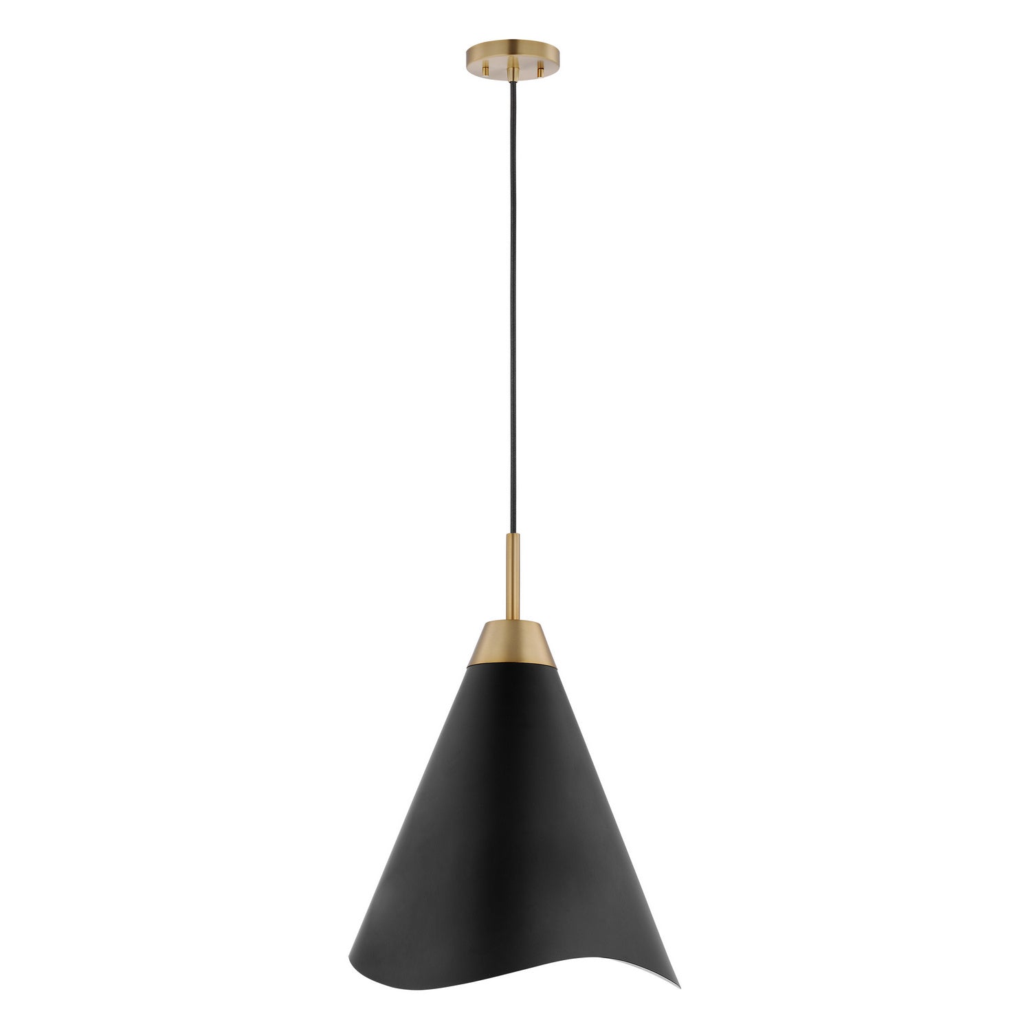 Nuvo Lighting - 60-7470 - One Light Pendant - Tango - Matte Black / Burnished Brass
