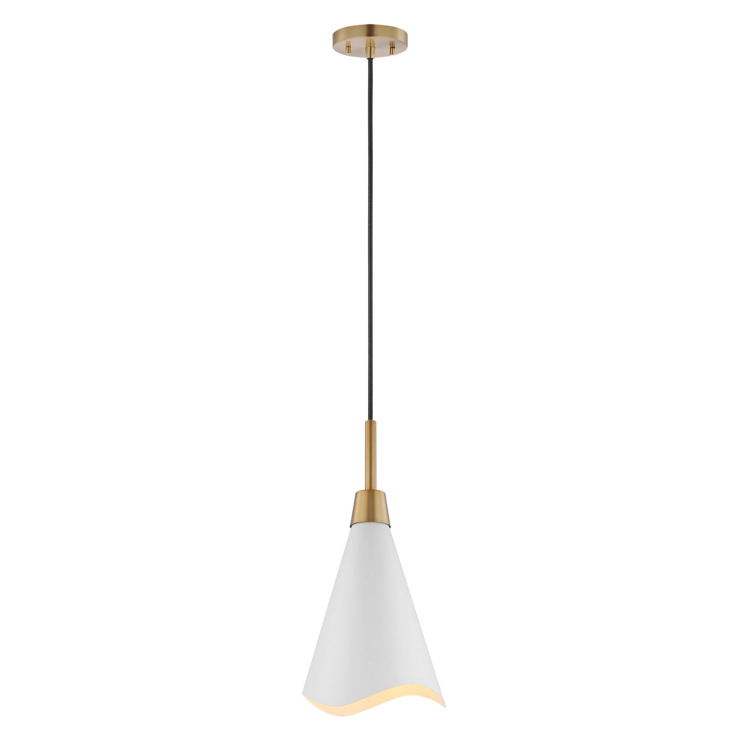 Nuvo Lighting - 60-7471 - One Light Pendant - Tango - Matte White / Burnished Brass