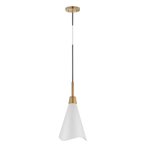 Nuvo Lighting - 60-7471 - One Light Pendant - Tango - Matte White / Burnished Brass