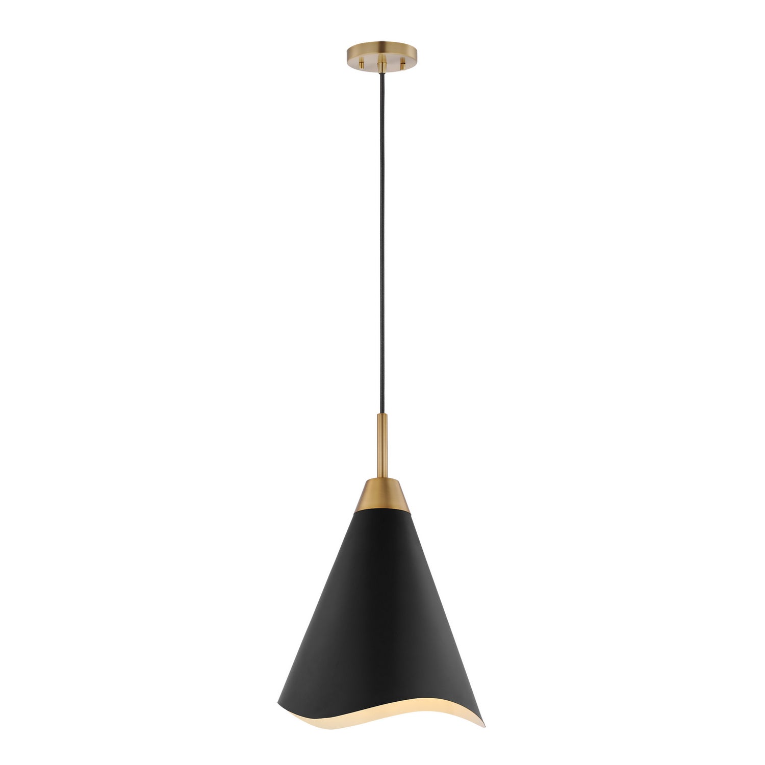 Nuvo Lighting - 60-7473 - One Light Pendant - Tango - Matte Black / Burnished Brass