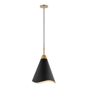 Nuvo Lighting - 60-7473 - One Light Pendant - Tango - Matte Black / Burnished Brass