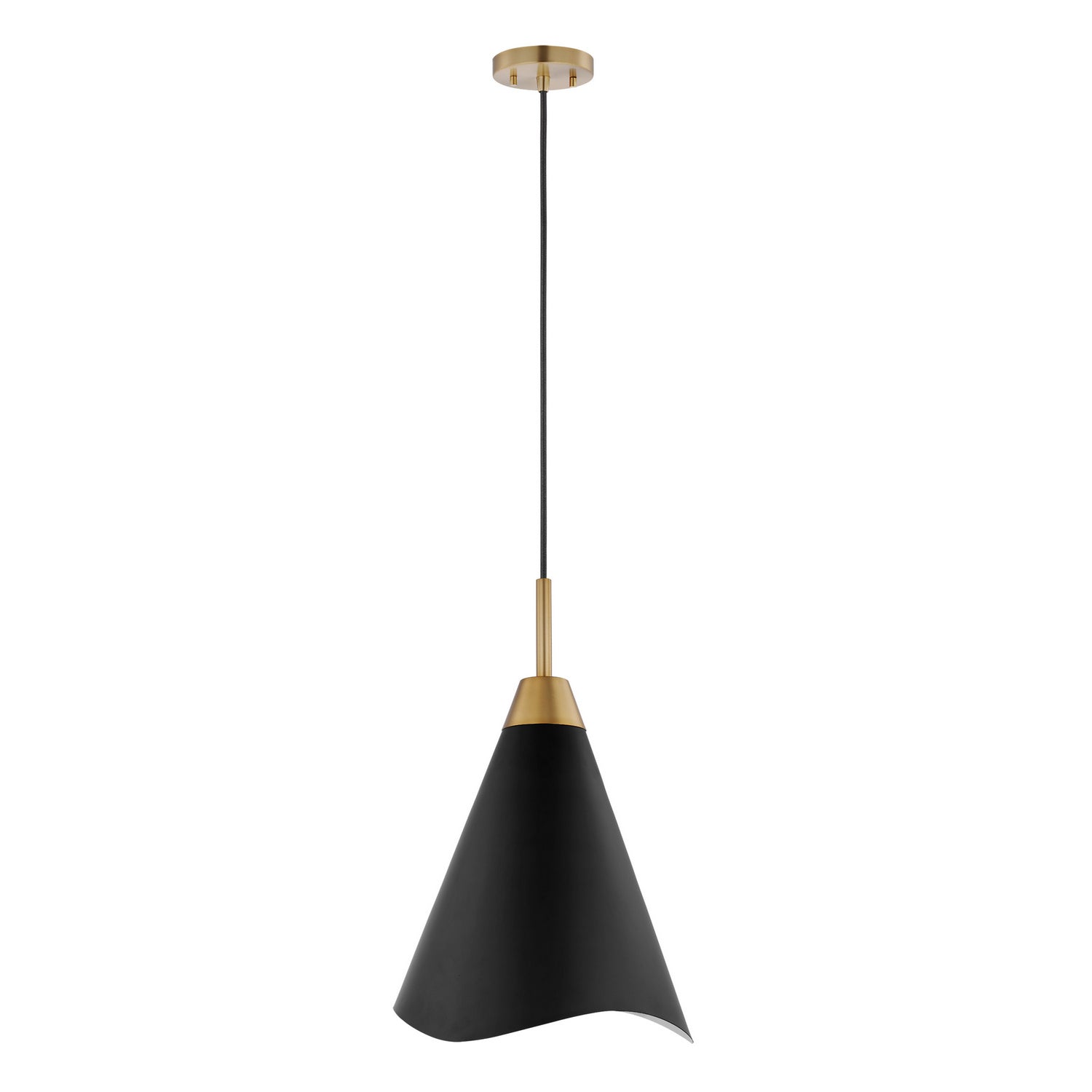 Nuvo Lighting - 60-7473 - One Light Pendant - Tango - Matte Black / Burnished Brass