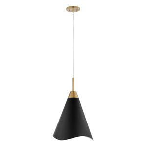 Nuvo Lighting - 60-7473 - One Light Pendant - Tango - Matte Black / Burnished Brass