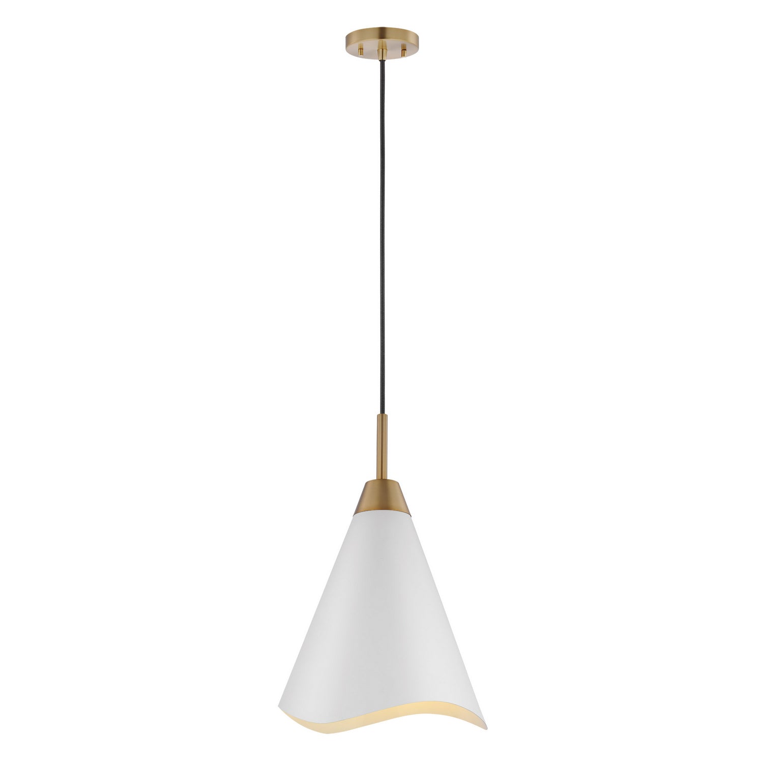 Nuvo Lighting - 60-7474 - One Light Pendant - Tango - Matte White / Burnished Brass