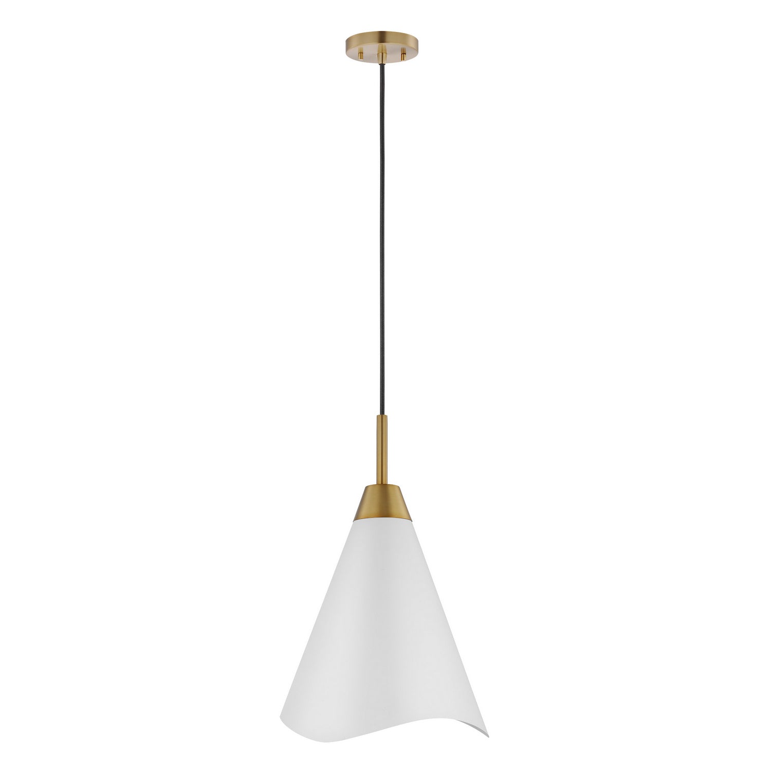 Nuvo Lighting - 60-7474 - One Light Pendant - Tango - Matte White / Burnished Brass