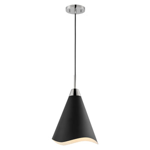 Nuvo Lighting - 60-7475 - One Light Pendant - Tango - Matte Black / Polished Nickel