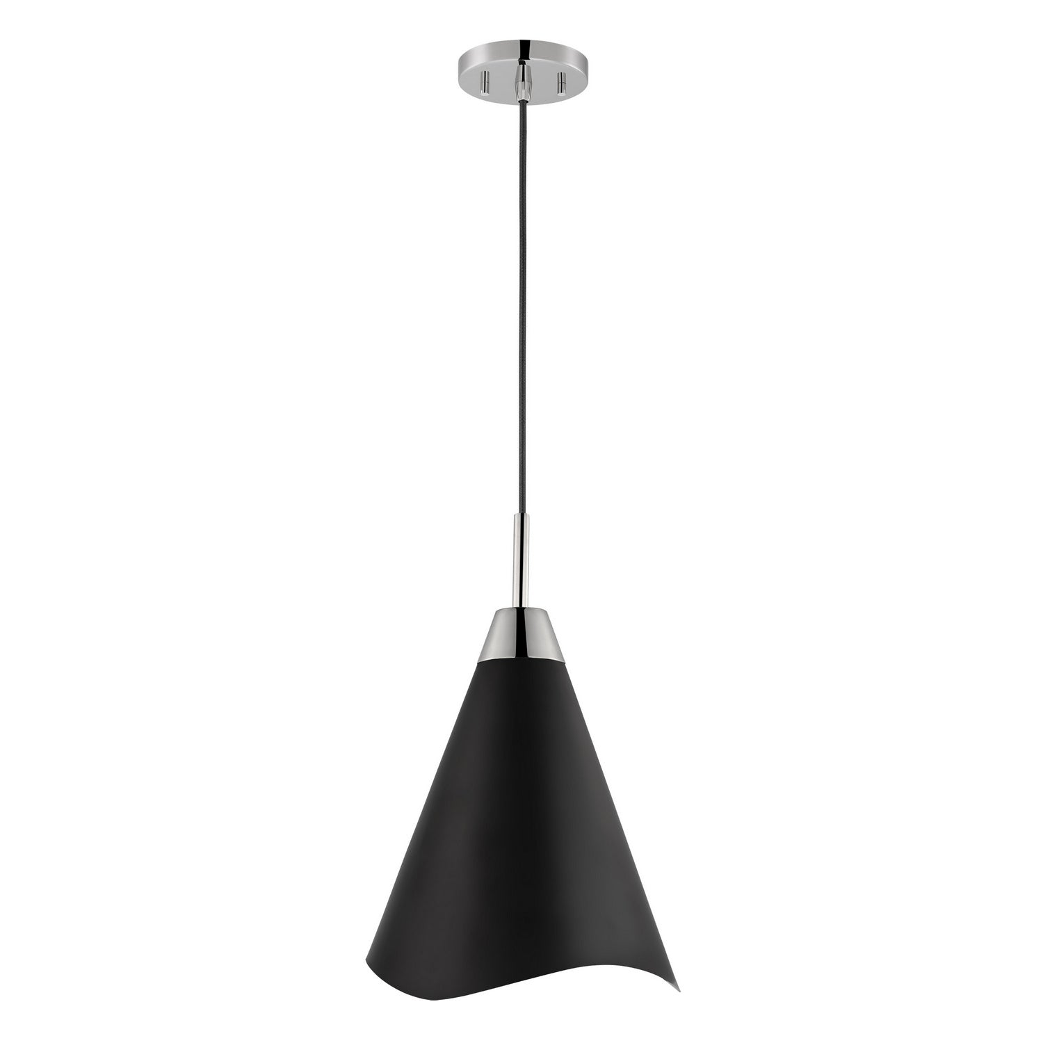 Nuvo Lighting - 60-7475 - One Light Pendant - Tango - Matte Black / Polished Nickel