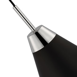 Nuvo Lighting - 60-7475 - One Light Pendant - Tango - Matte Black / Polished Nickel