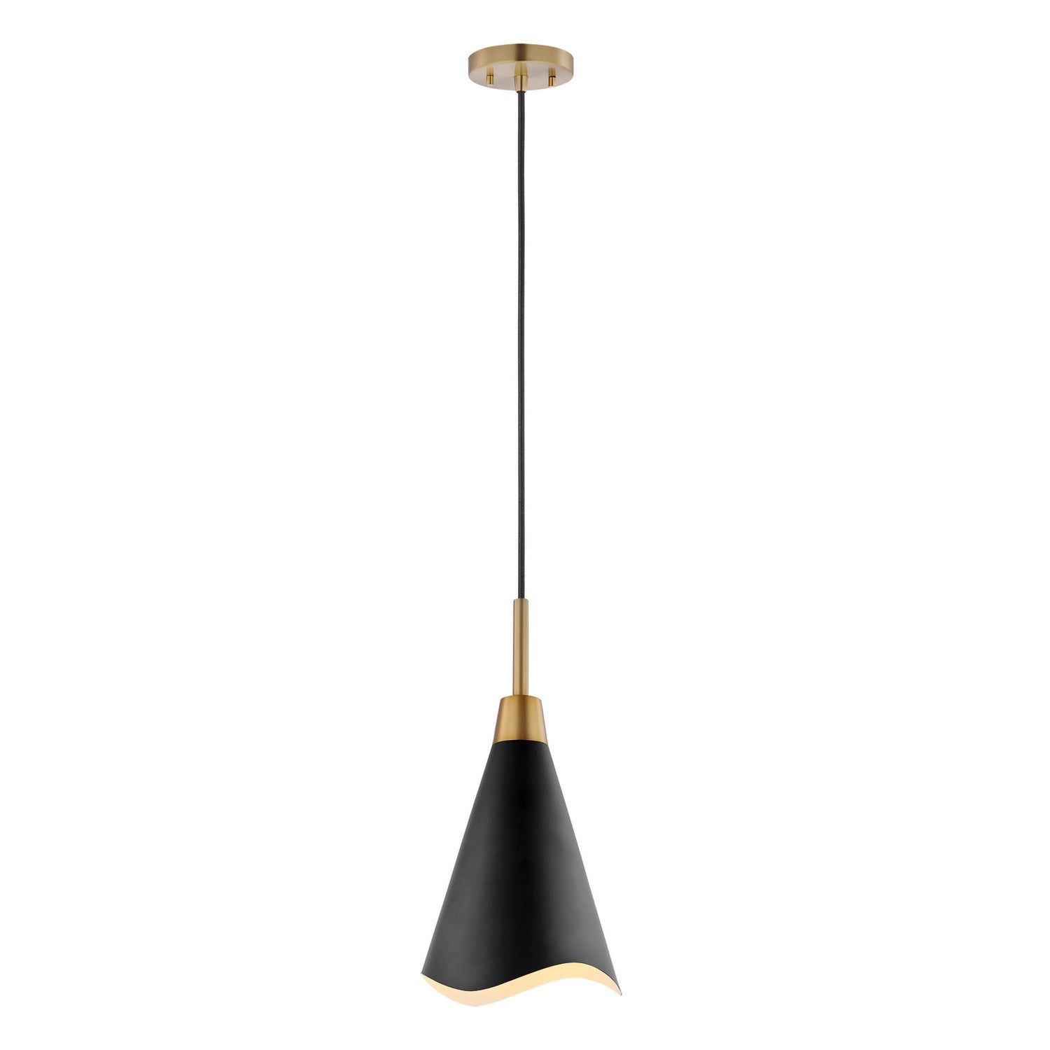 Nuvo Lighting - 60-7476 - One Light Pendant - Tango - Matte Black / Burnished Brass