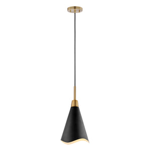 Nuvo Lighting - 60-7476 - One Light Pendant - Tango - Matte Black / Burnished Brass