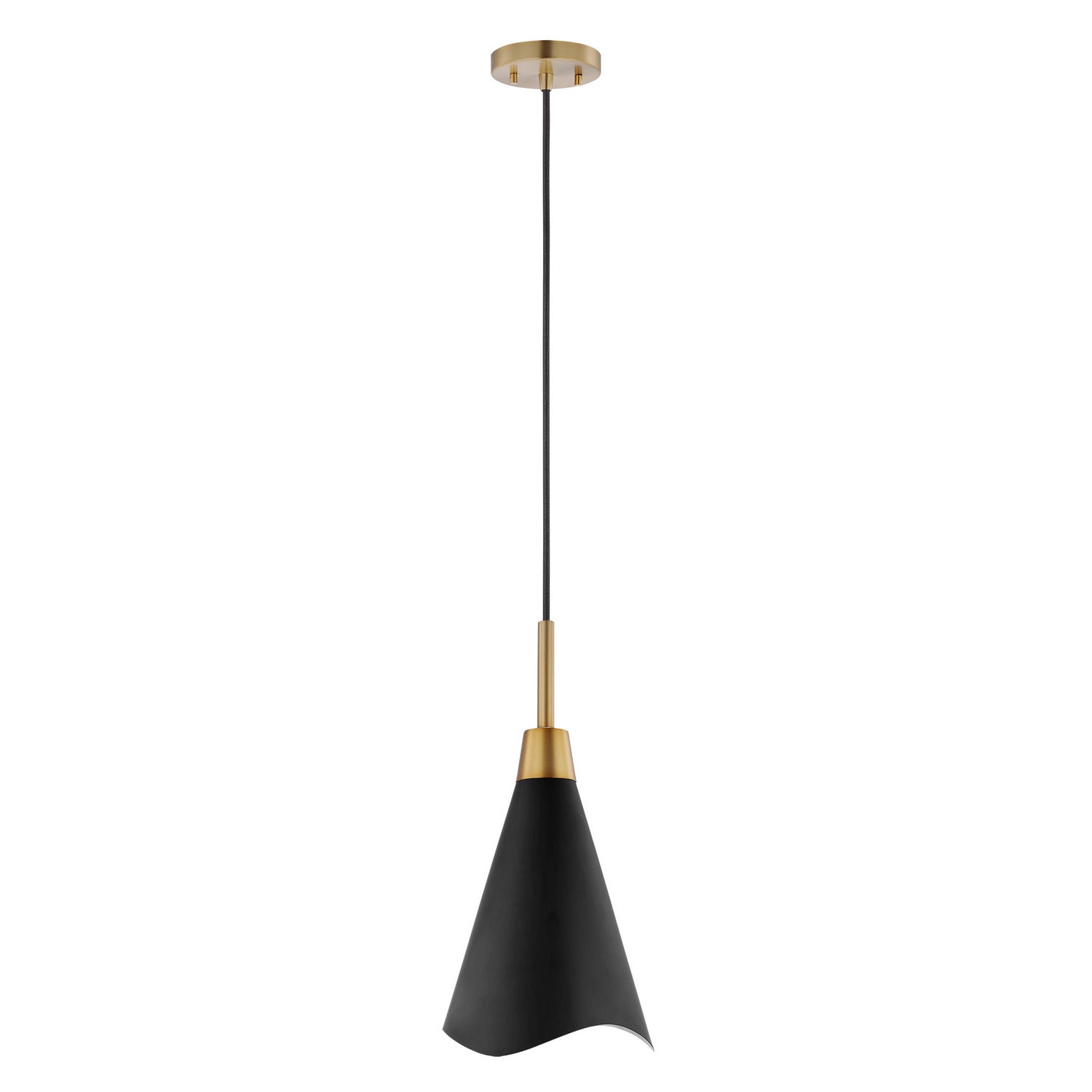 Nuvo Lighting - 60-7476 - One Light Pendant - Tango - Matte Black / Burnished Brass