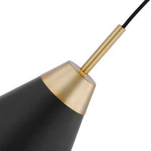 Nuvo Lighting - 60-7476 - One Light Pendant - Tango - Matte Black / Burnished Brass