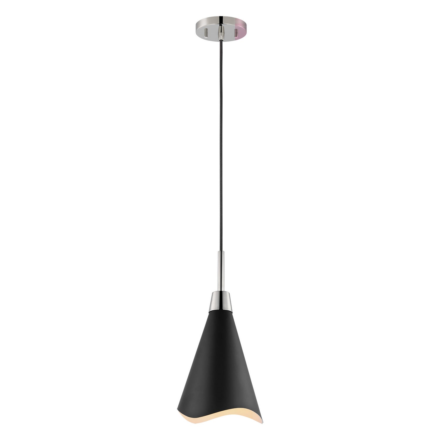 Nuvo Lighting - 60-7478 - One Light Pendant - Tango - Matte Black / Polished Nickel