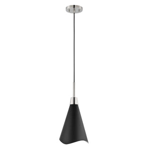 Nuvo Lighting - 60-7478 - One Light Pendant - Tango - Matte Black / Polished Nickel