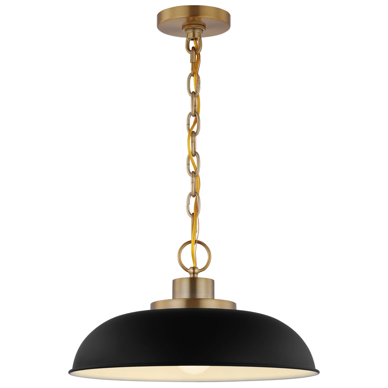 Nuvo Lighting - 60-7481 - One Light Pendant - Colony - Matte Black / Burnished Brass