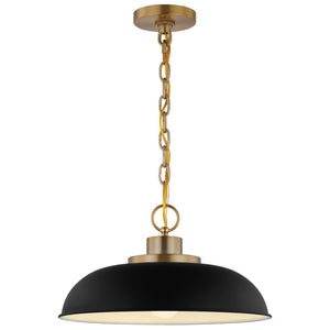 Nuvo Lighting - 60-7481 - One Light Pendant - Colony - Matte Black / Burnished Brass