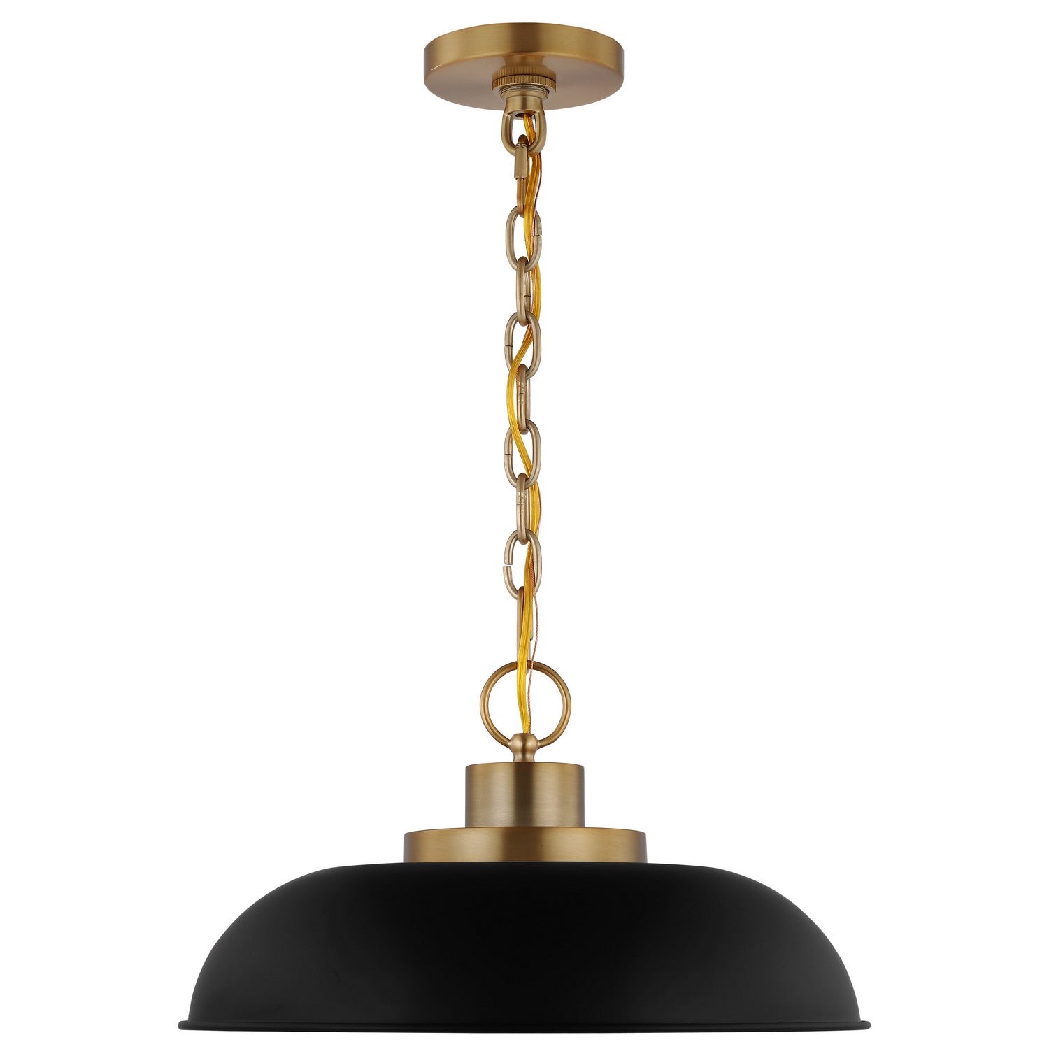 Nuvo Lighting - 60-7481 - One Light Pendant - Colony - Matte Black / Burnished Brass