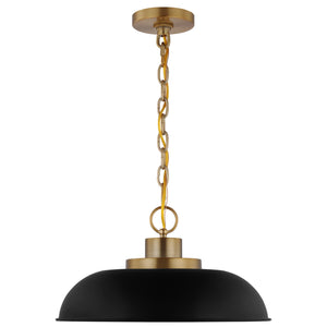 Nuvo Lighting - 60-7481 - One Light Pendant - Colony - Matte Black / Burnished Brass