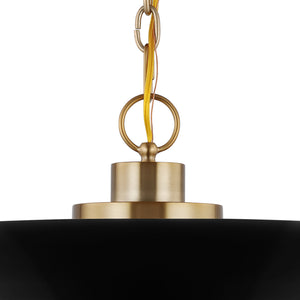 Nuvo Lighting - 60-7481 - One Light Pendant - Colony - Matte Black / Burnished Brass