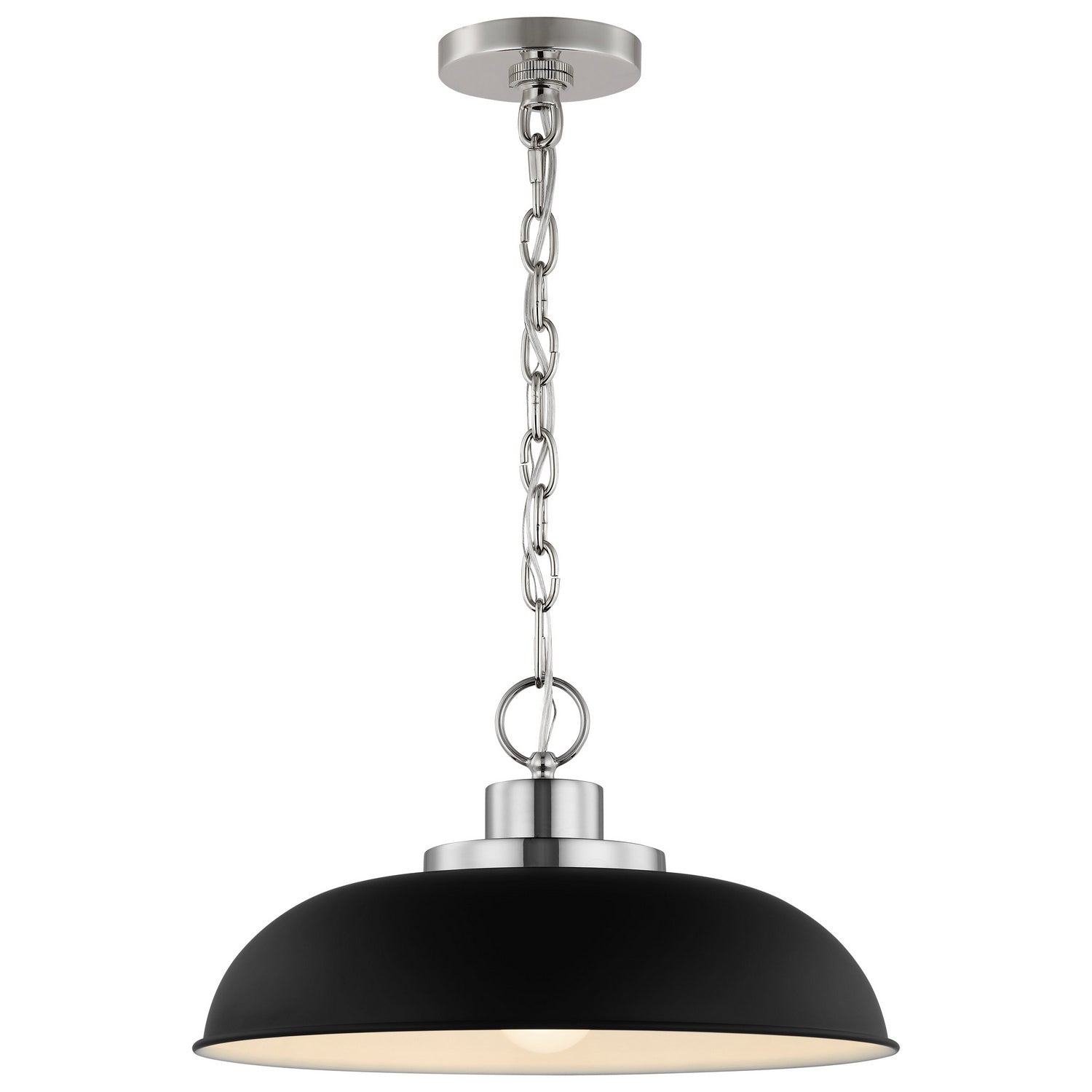 Nuvo Lighting - 60-7482 - One Light Pendant - Colony - Matte Black / Polished Nickel
