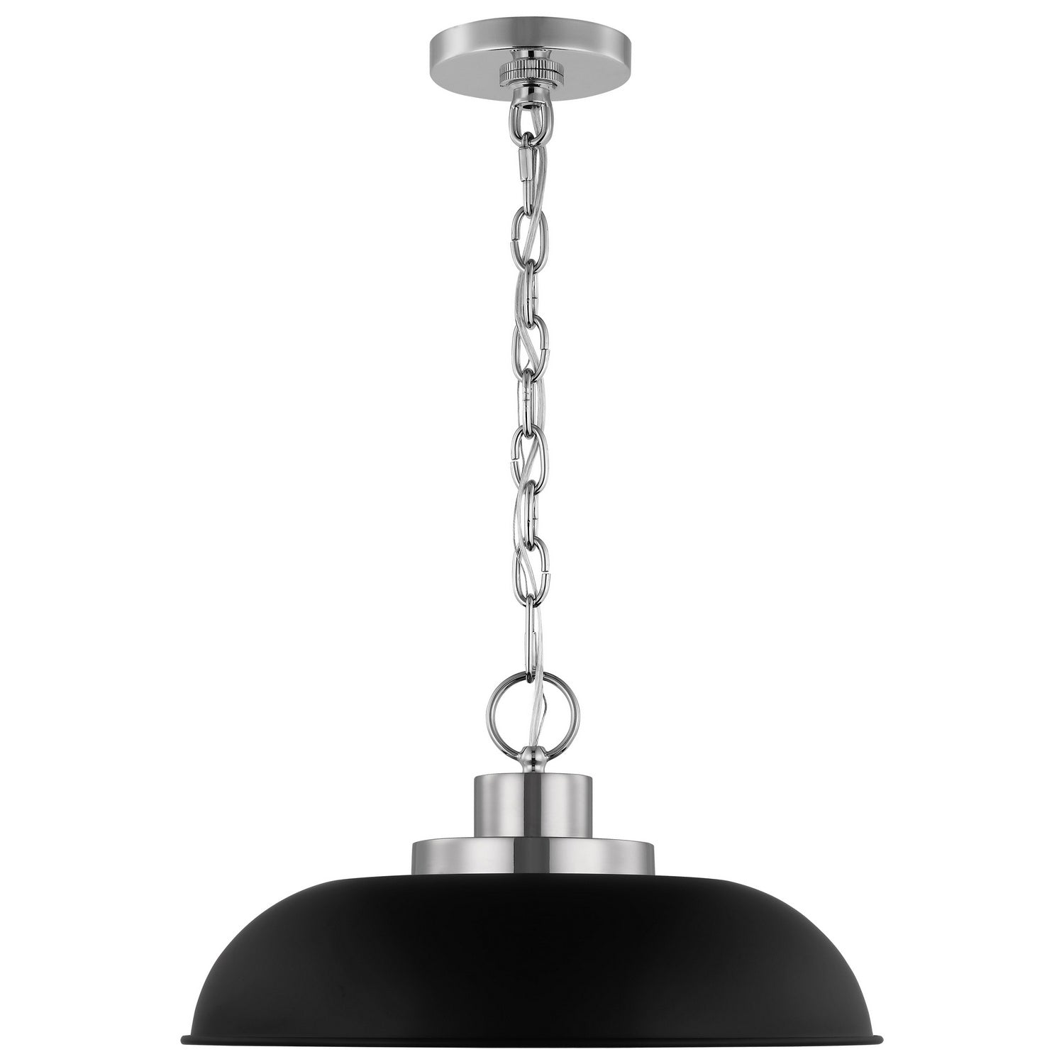 Nuvo Lighting - 60-7482 - One Light Pendant - Colony - Matte Black / Polished Nickel