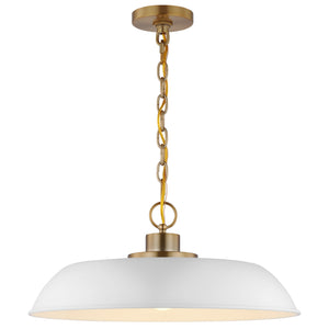 Nuvo Lighting - 60-7483 - One Light Pendant - Colony - Matte White / Burnished Brass