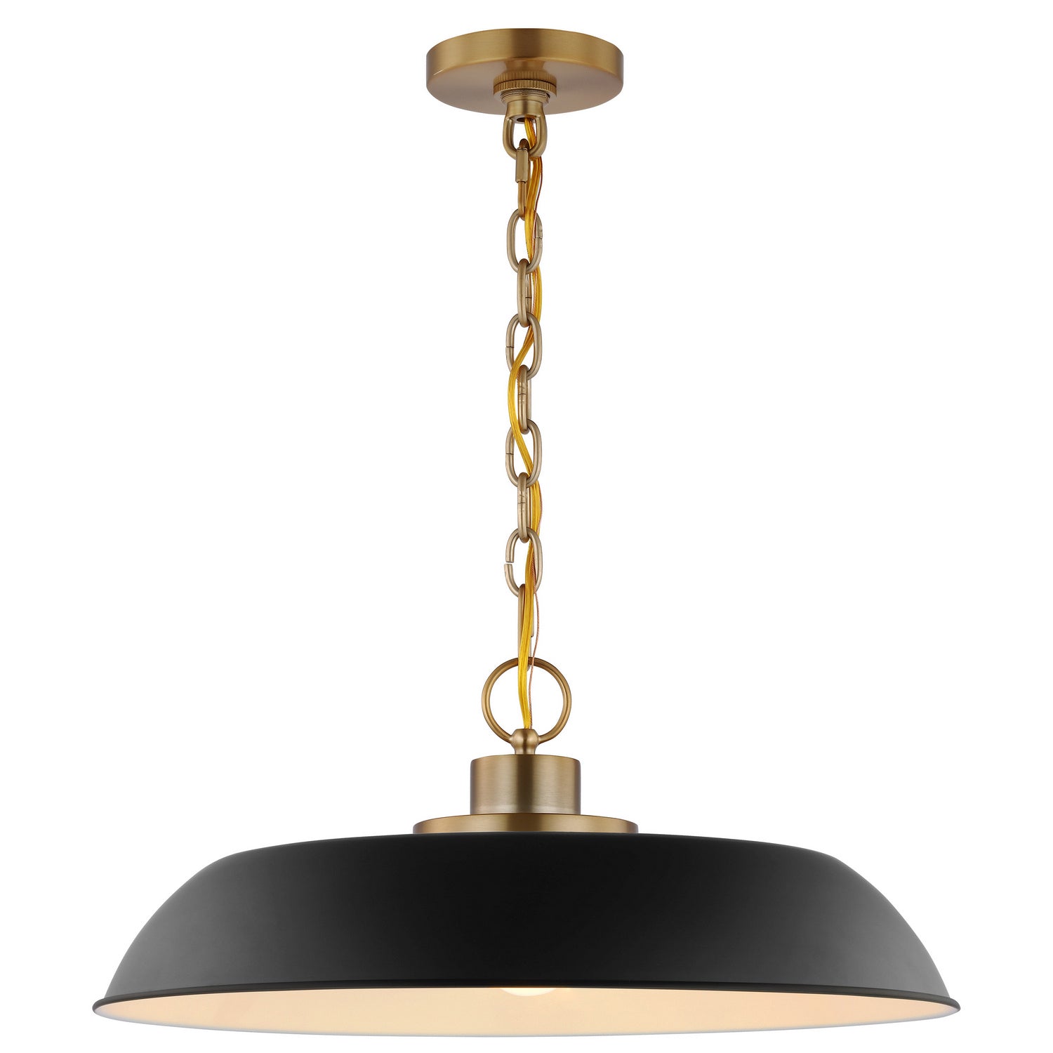 Nuvo Lighting - 60-7484 - One Light Pendant - Colony - Matte Black / Burnished Brass
