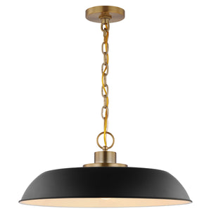 Nuvo Lighting - 60-7484 - One Light Pendant - Colony - Matte Black / Burnished Brass